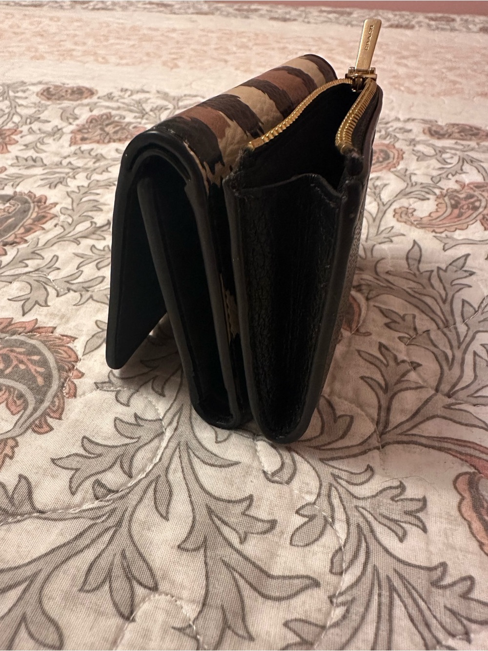 Coach Leopard Trifold Wallet with Snap On Signature Card Case - Picture 6 of 6